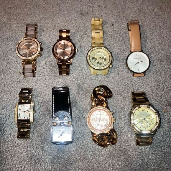 MICHAEL KORS MK DESIGNER WATCH LOT OF 8 GOLD SILVER ROSE - Picture 1 of 4